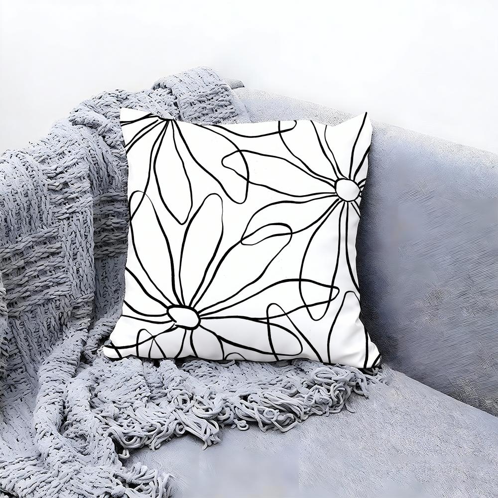 Minimalist Line Art Cushion Cover Premium Comfort Reversible Pillow Cove Two In One Design for Any Room Car Interior