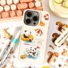 6pcs/pack Creative Cartoon Small Animal Die Cutting Decorative Stickers Collage Journal Scrapbooking Material Stationery Sticker