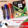 Dual-Tip Oil-Based Marker: Waterproof & Fade-Resistant, Thick & Thin Tips in Black, Red, Blue - Ideal for Logistics