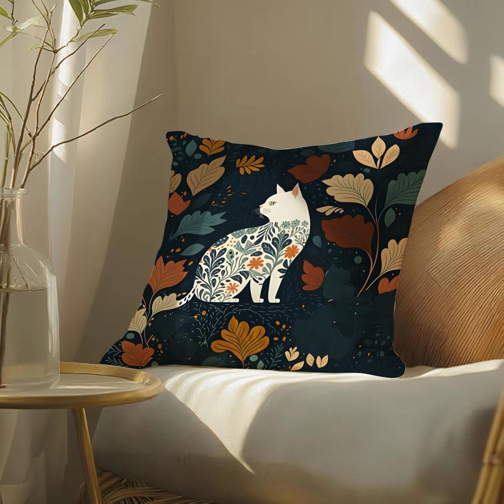 Colorful plant and classic animal print Cushion Cover DoubleSided Plush Sofa Cushion Covers Organic Breathable Invisible Zipper
