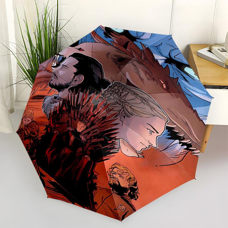 

Winterfell, Iron Throne Themed Automatic Opening and Closing Umbrella, Compact Travel Umbrella, Lightweight and Portable, Suitable for Beach