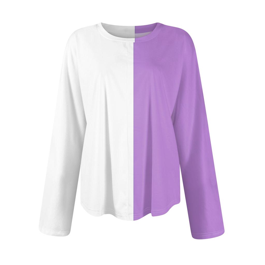 Dámské módní potištěné tričko s kulatým výstřihem a dlouhým rukávem, ležérní podzimní topy