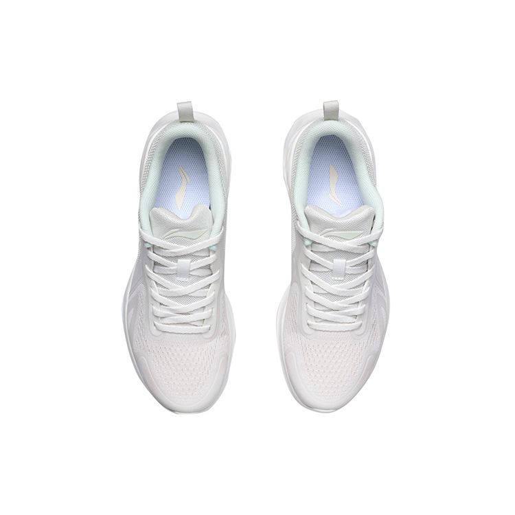 Li Ning Non-Slip Shock Absorbing Durable Low-Top Running Shoes Women Sneaker White Green ARHR120-2