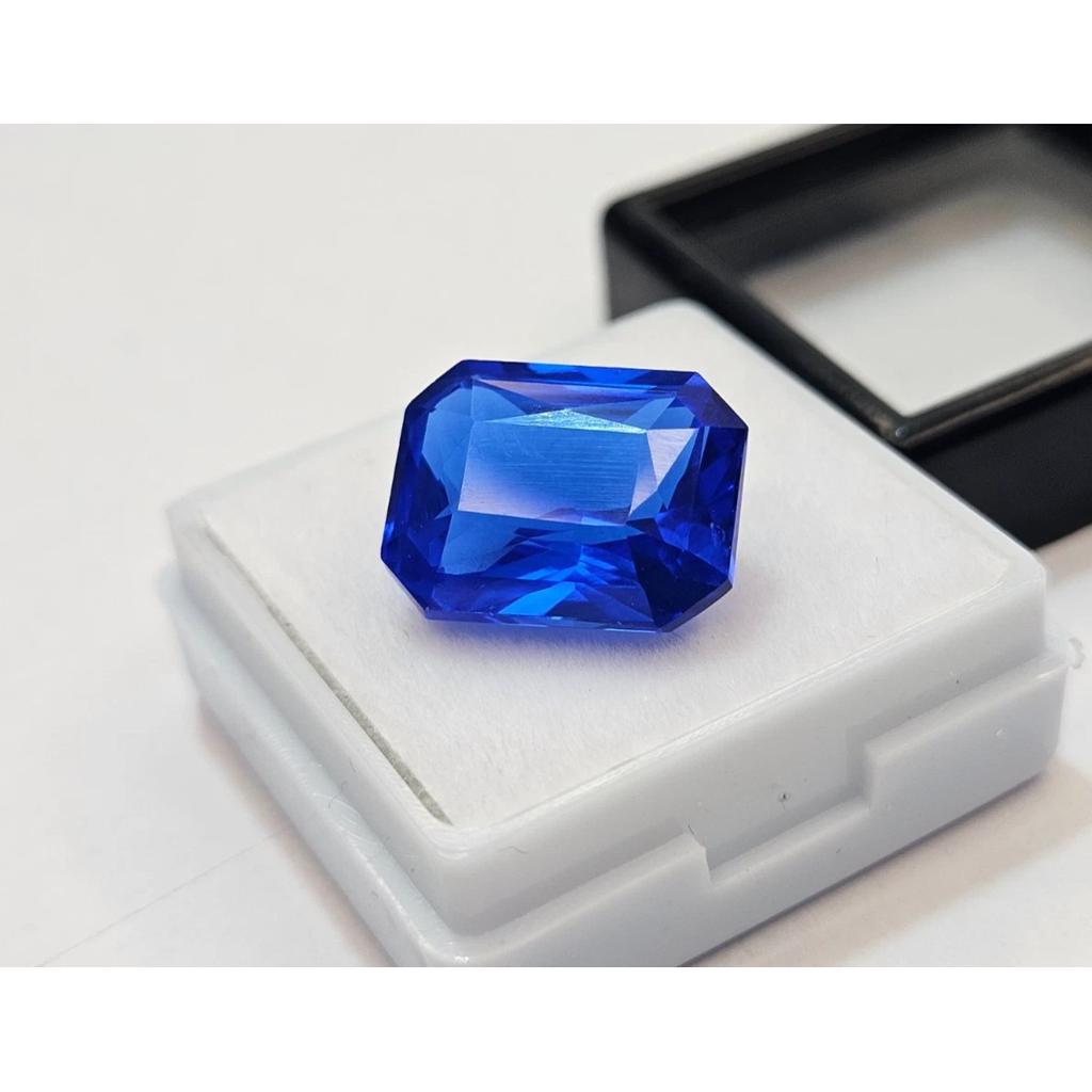Certified Blue Sapphire Emerald Cut 10-11 Ct Flawless Loose Gemstone