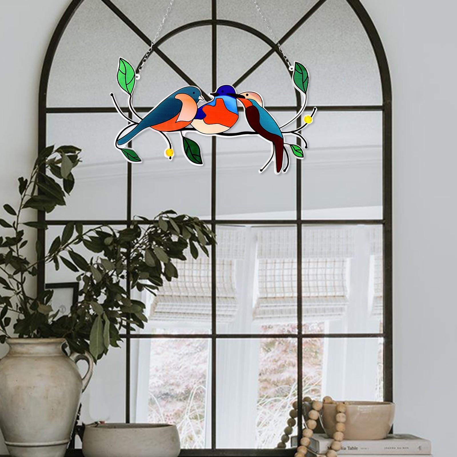 Креативные и новые красочные акриловые подвесные украшения для окон с птицами One Size — фото 7