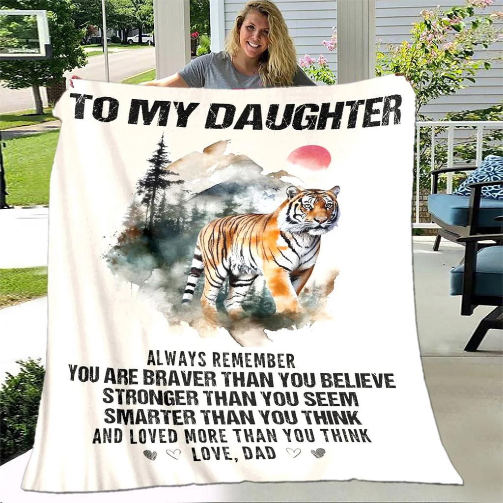 To My Daughter Son Letter Gift HD Blanket,Soft Throw Blanket for Home Bedroom Bed Sofa Picnic Travel Office Cover Blanket Kids