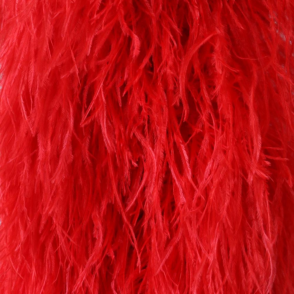 DIY 1 Ply Natural Ostrich Feathers Boa 2 Meter Fluffy Ostrich Feather Shawl for Wedding Party Dress Sewing Decoration Scarf
