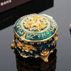 European Retro Enamel Rose Round Jewelry Box, Retro Home Enamel Dressing Table, Metal Storage Box Decoration