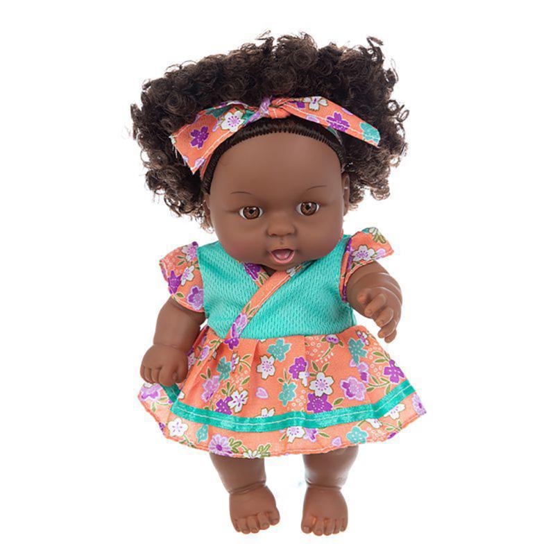 8 Inch African Black Baby Doll Realistic Cute Lifelike Play Doll With Clothes For Kids Perfect For