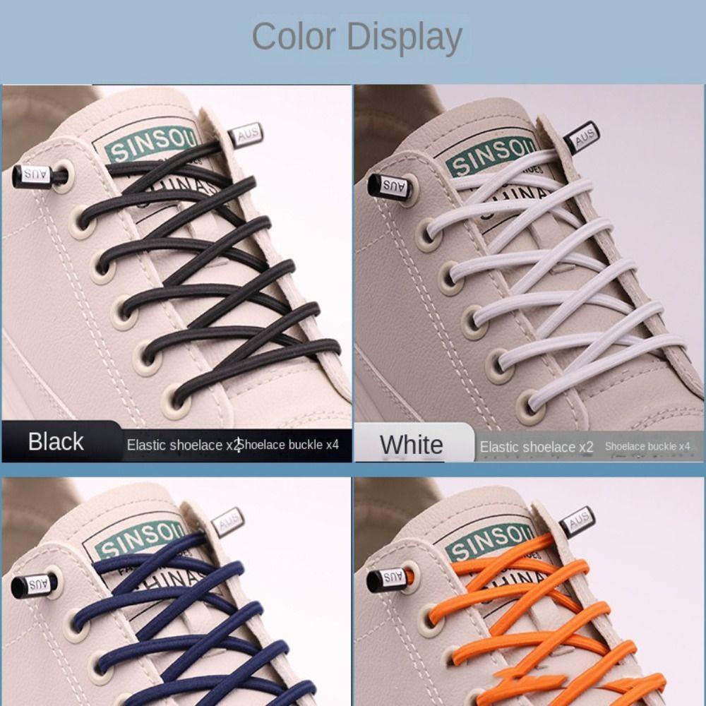 Colorful Shoelace Buckle Creative Quick Shoe Lace Portable Free Tie Shoelaces  Unisex