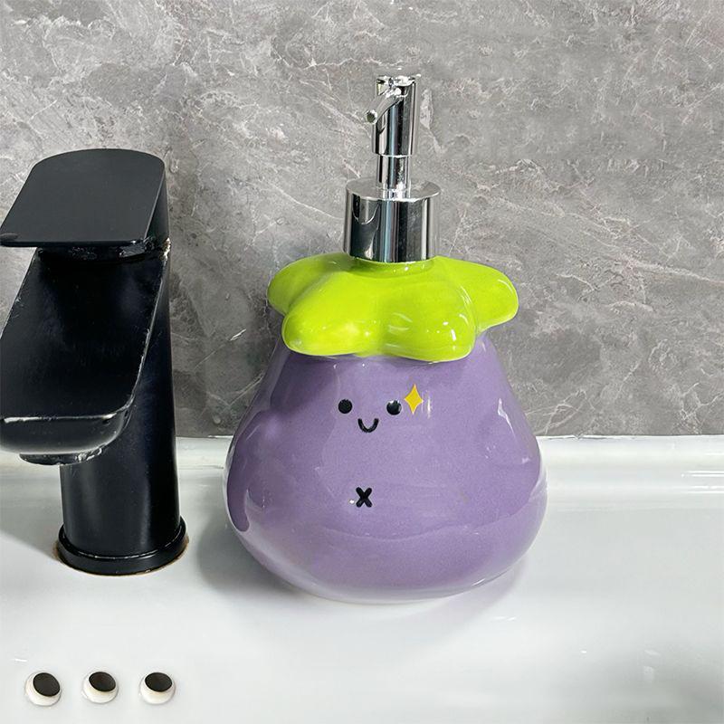 Eggplant Shaped Ceramic Soap Box With Drainage Design Cute Bathroom Decor Practical Soap Holder For Sink Countertop