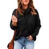 Solid Color Loose Versatile Sweatshirt in Autumn and Winter New High-neck Drawstring Long-sleeved Pullover Women's Top