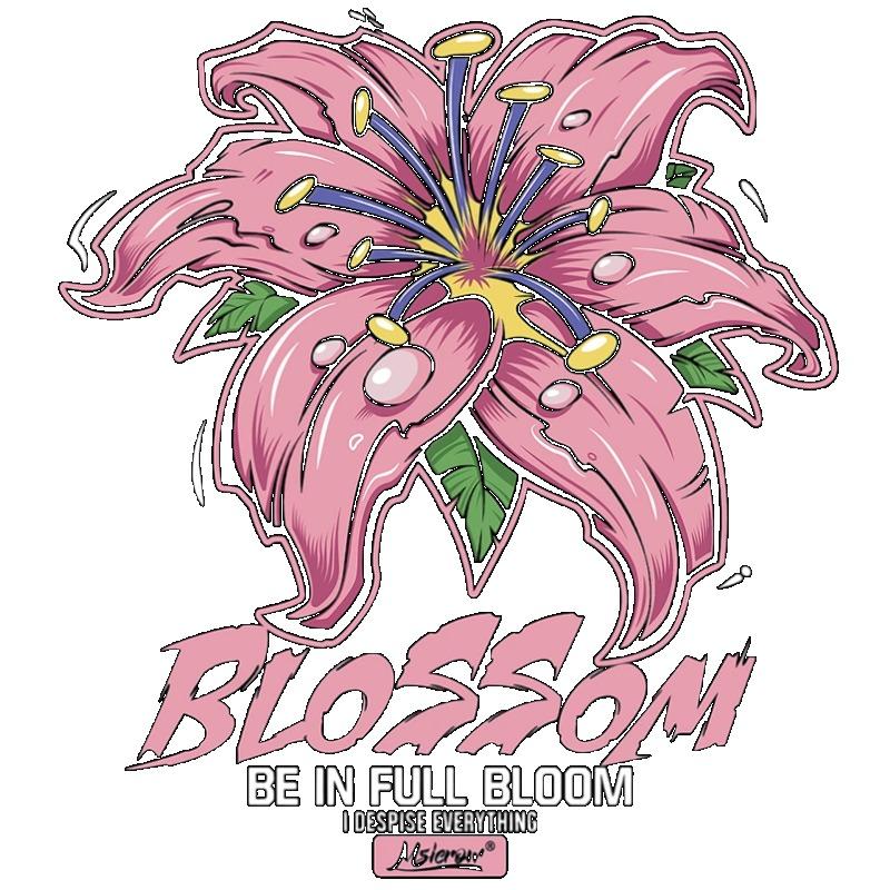 Women Casual T Shirt Black Pink Lily Flower Blossom Be In Full Bloom Graphic Print Top Everyday Wear Summer Outfit