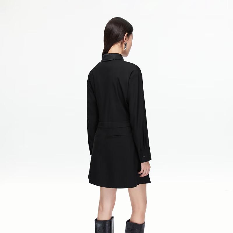 Veromoda 2025 Autumn Patchwork Acetate Blend Short Dress