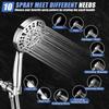 1pc High Pressure Handheld Shower Head, 10 Spray Settings Water Saving Shower Heads Choose Stainless Steel Hose, Holder