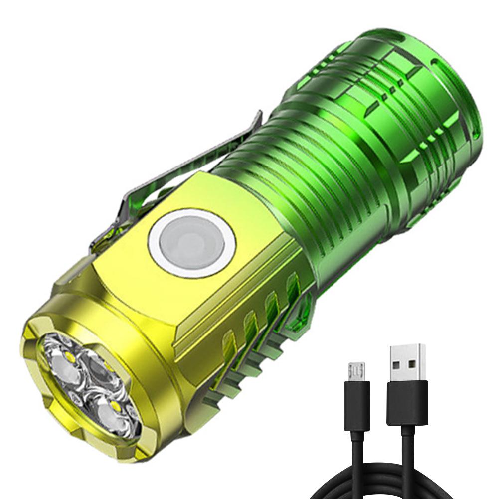 3 LED Compact Camping Torch Type C/Micro USB Charging Portable Flashlight Multifunction Flashlight for Outdoor Fishing Emergency