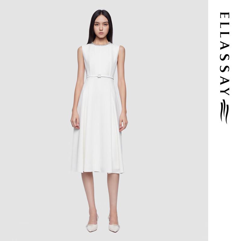 ELLASSAY 2025 Summer Rhinestone French Elegant Midi Dress