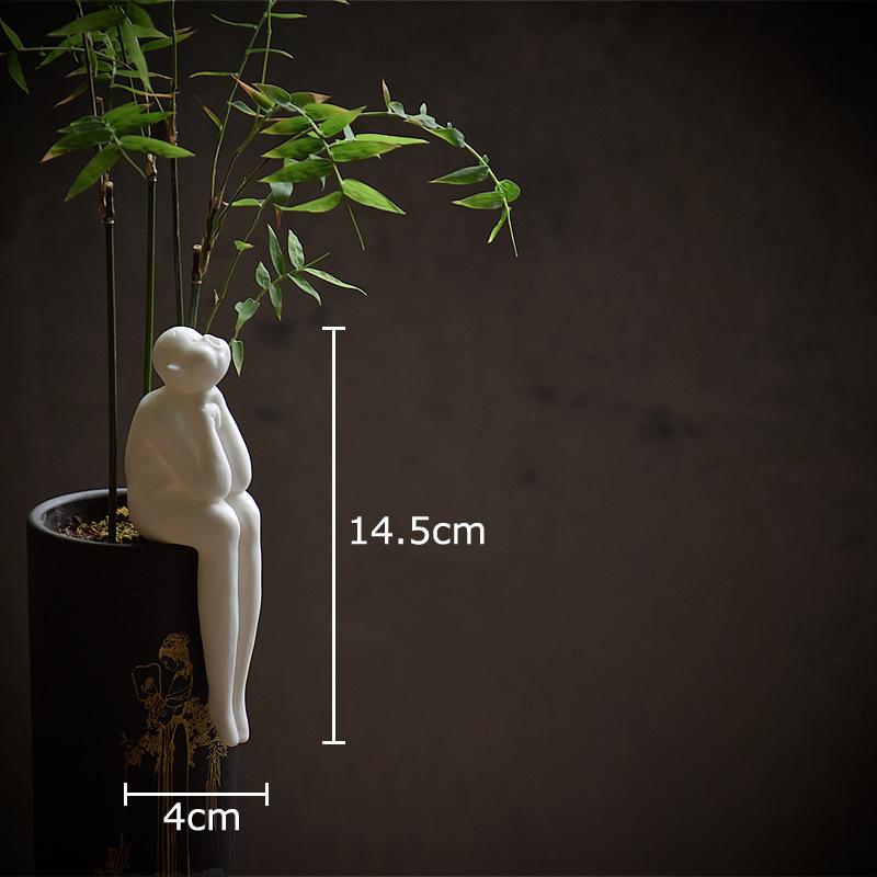 

White Porcelain Figures Statue Abstract Crafts Ornaments Desk Decoration Zen Art Character Sculpture Room Aesthetic Decor