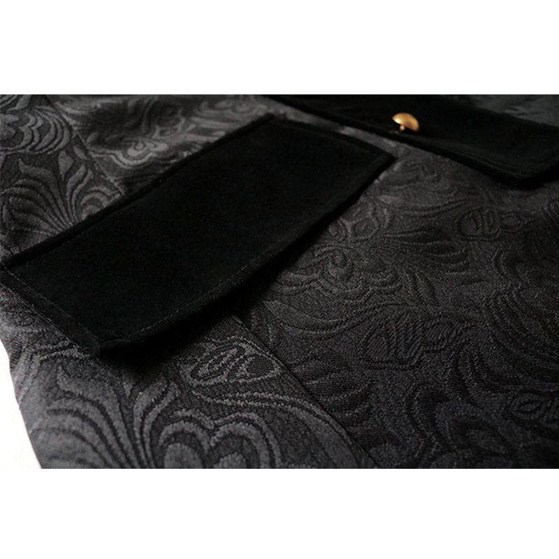 Amazon's New Halloween Medieval Men's Clothing Wish Solid Color Jacquard Retro Men's Uniform Coat in Stock