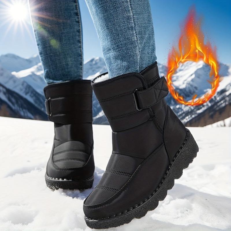 Dámské tepelně izolované zimní sněhule s plyšovou a protiskluzovou gumovou podrážkou - Jednobarevné zelené/šedé - Trakce do každého terénu, Rozšířené velikosti