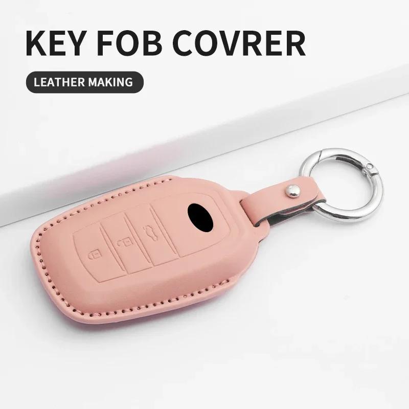2/3 Tasten Auto Schlüsselhülle Schale Fob für Toyota Prius Camry Corolla CHR C-HR RAV4 Land Cruiser Fernbedienung Schlüsselanhänger PU Zubehör