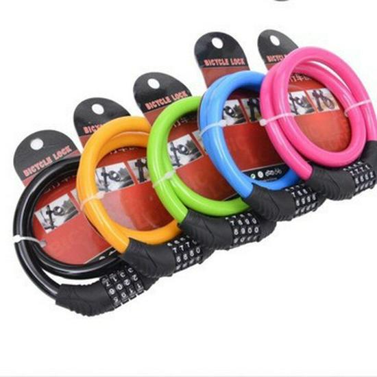Mountain Bike Colorful Anti-Theft 4-Digit Steel Wire Combination Lock