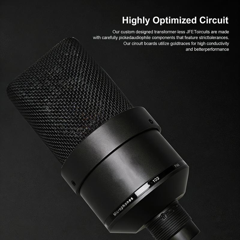 TM103 26/34mm Mic Core Condenser Microphone with Shockproof Holder Full Metal Design Cardioid Mic For Professional Recording