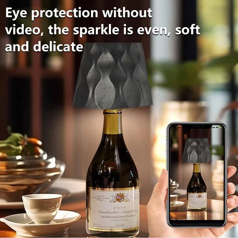 Wireless Wine Bottle Lamp Type-C Charging Touch Control Wine Bottle Light Dimming LED Table Lamp Bar Cafe Atmosphere Night Light