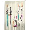 African Woman Ancient Bottle Ethnic Sheer Curtains for Living Room Decoration Window Curtains Kitchen Tulle Voile Curtains