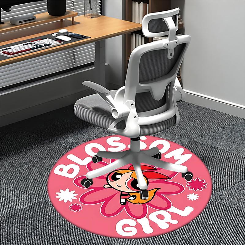

Blossom,PowerpuffGirls Chair mat Round Rug Office carpet, Non slip, Suitable for Living Rooms, Bedrooms,Decor1205777a 80cm by 80cm