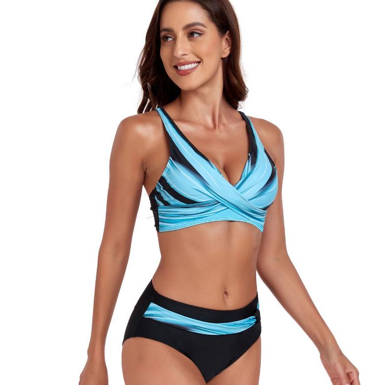 2022 Evropský a americký svěží styl Dámské sexy bikiny Dvoudílné plavky