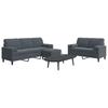 Vidaxl 3-Cz. Relaxation Set With Cushions, Dark Grey, Velvet