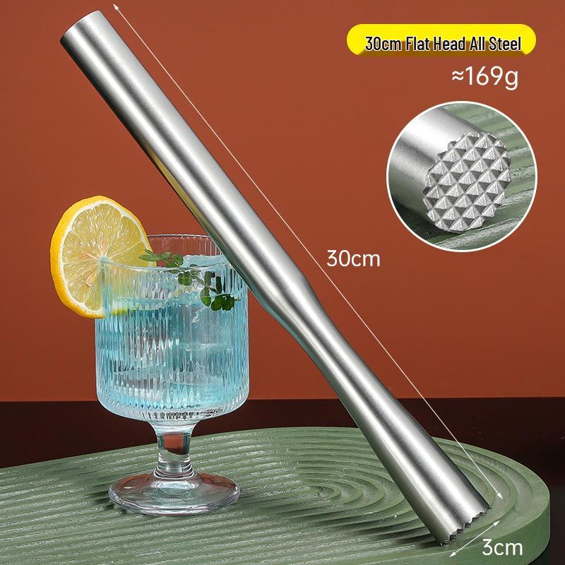 Stainless Steel Ice Crusher & Cocktail Muddler - Plastic Milk Tea & Lemon Hammer Bar Tool