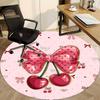 1pc Cherry BowChair Carpet for Office, Indoor Non-Slip Washable Polyester Fiber Carpet, Mat For Office, Machine Washable