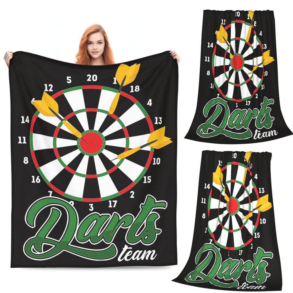 Darts Player Bullseye Dart Board Arrow Aim Blankets Soft Warm Flannel Throw Blanket Cover for Bed Living Room Picnic Travel Sofa