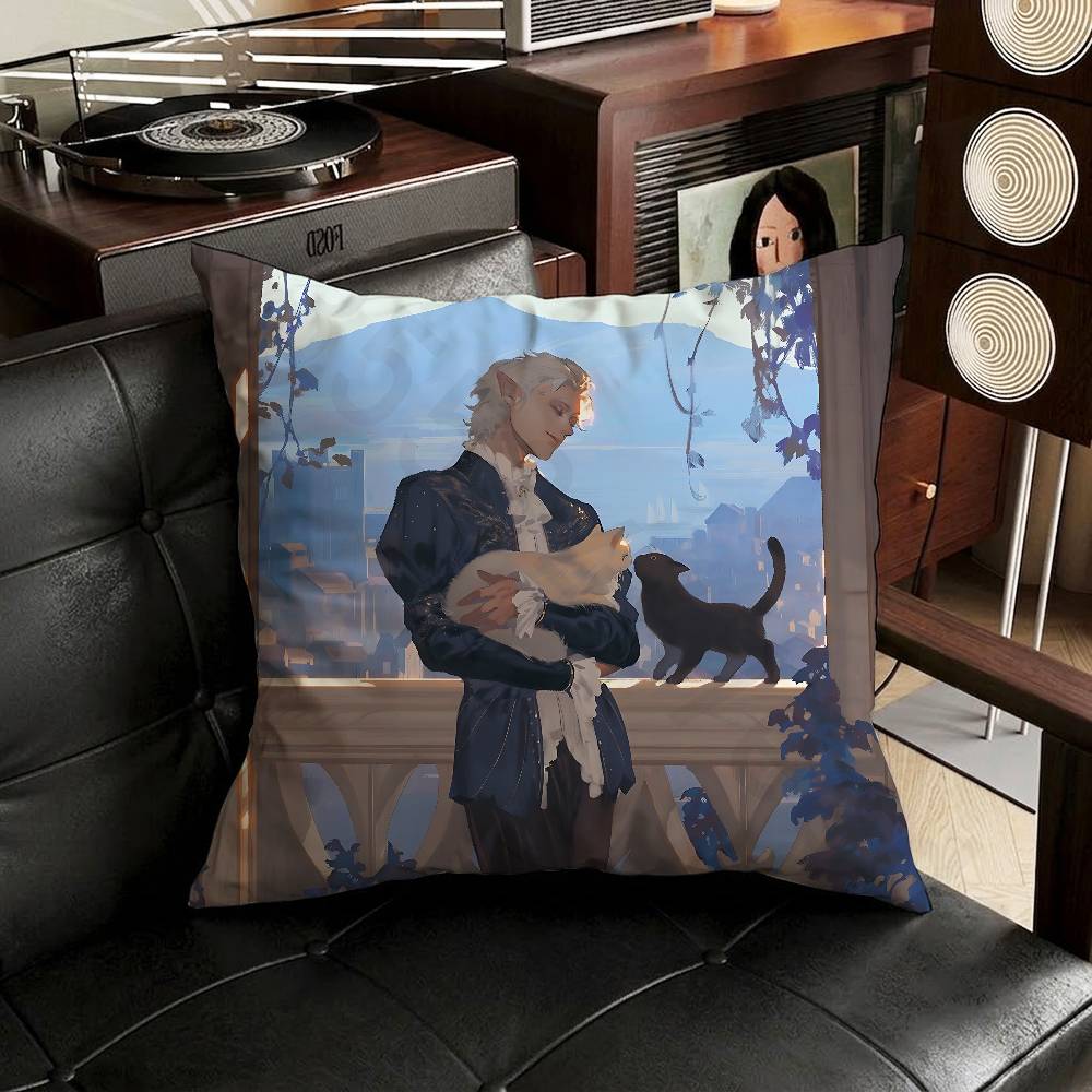 BBaldurs GGate  Astarion Pillow Case Square DoubleSided Printing Short Plush Sofa Cushion Cover Bedroom Bedside Pillow