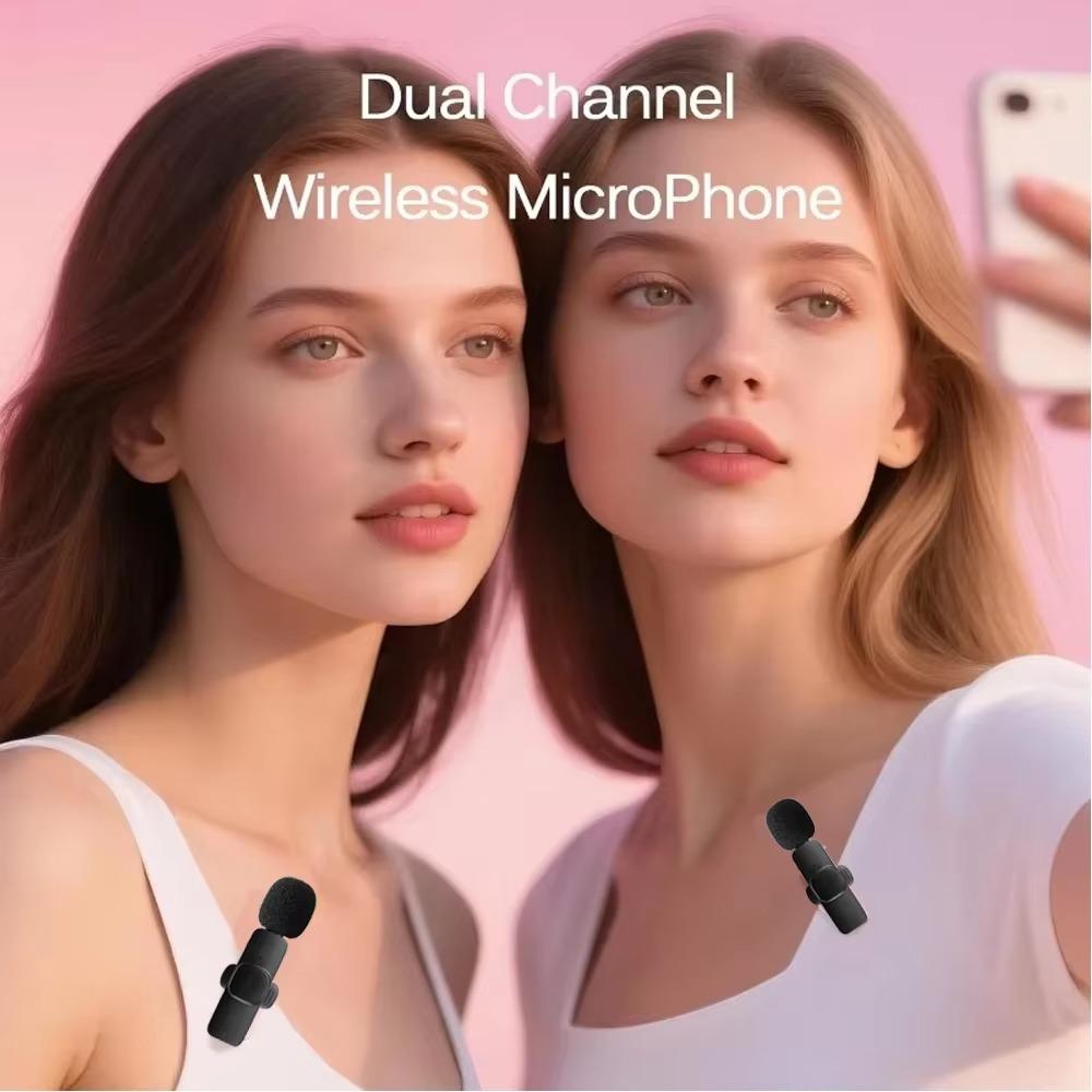 2,4G Kabelloses Ansteckmikrofon Tragbar Geräuschunterdrückung Audio-Video-Aufnahme für iPhone Android Live-Übertragung Gaming-Telefon