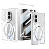 For Samsung Galaxy Z Fold 8 Wide 5G Case Skin-Friendly Transparent With Film Magnetic Rotating Bracket Shockproof Back Cover