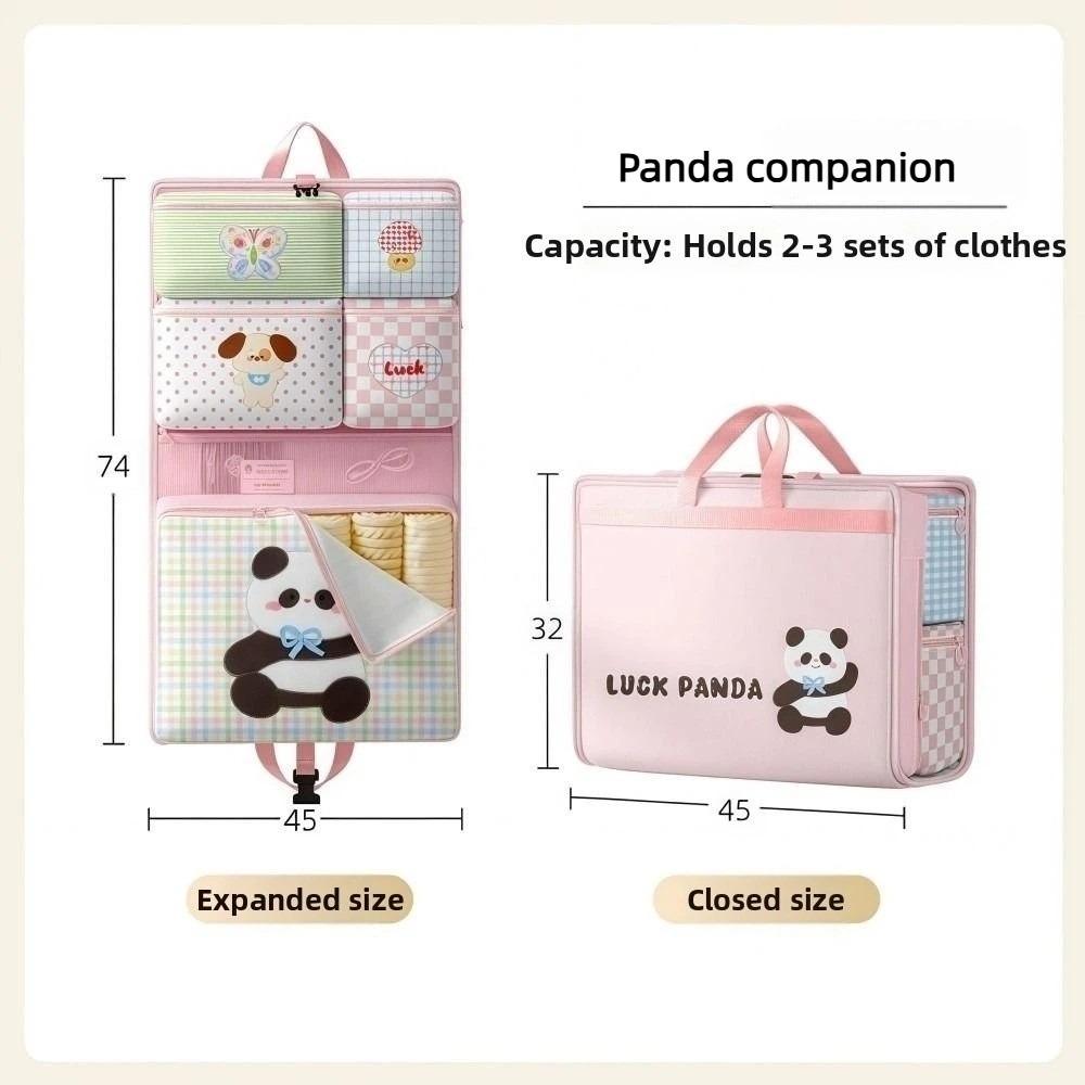 

7in1 Foldable Storage Bag Large Capacity Cartoon Pattern Travel Handbag Space-saving Waterproof Clothing Organizer Bag