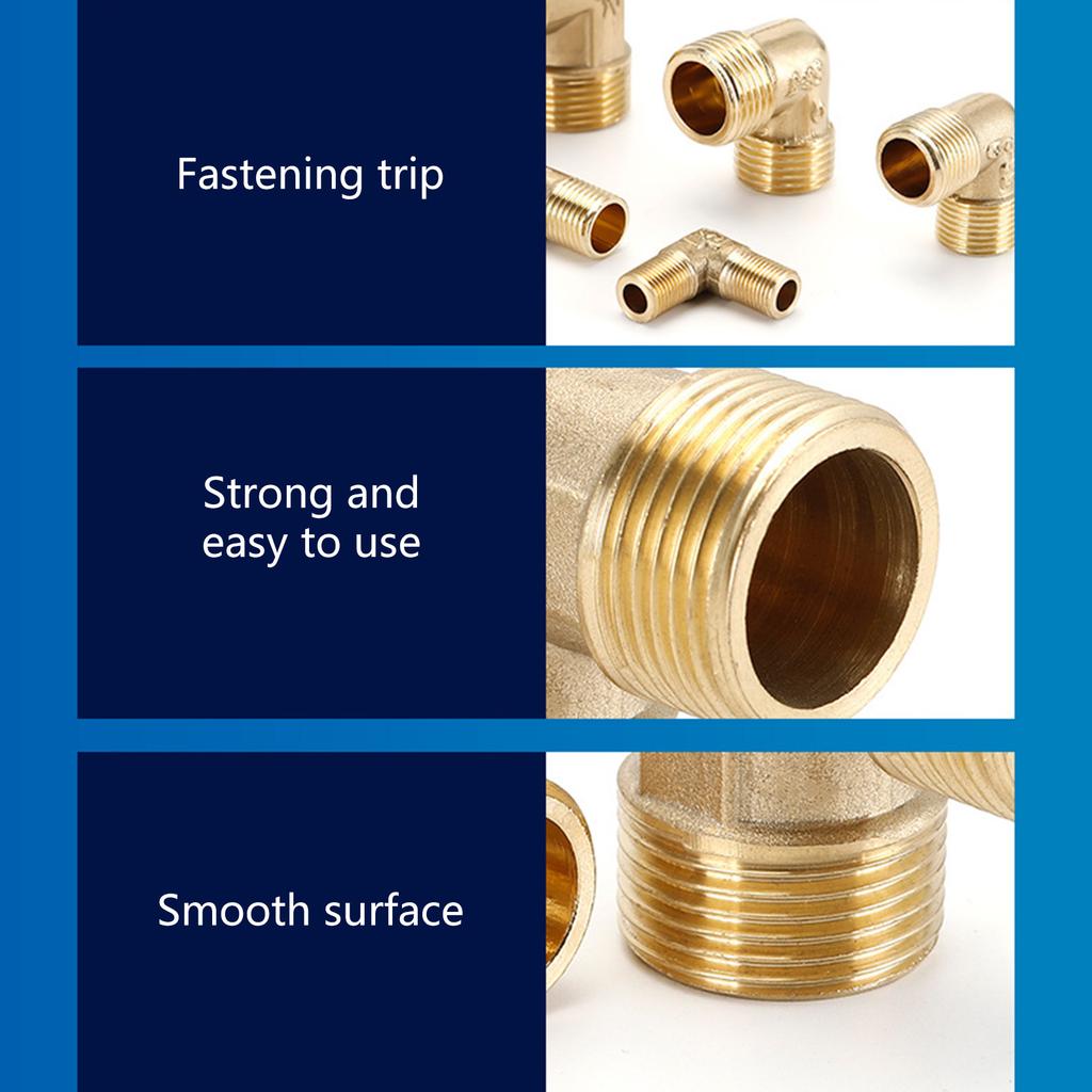 Pack of 5 Brass Elbow Threaded Fittings Corrosion Resistant Threaded Elbows Set Pipe Connectors Set for Plumbing System