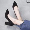 Black Formal Coarse Follow-up Shoes 2026 New Style Temperament High Heels Versatile Professional Pointed Work Women's Shoes