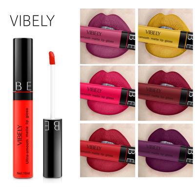 VIBELY Makeup Matte Non-Stick Lip Glaze Non-Stripping Long Lasting Liquid Lipstick