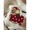 Women’s Cute Fleece-Lined Sweatshirt with Embroidered Puppies - Versatile and Warm for Autumn/Winter