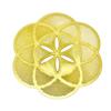 ERGON Seed of Life GOLD Energy Card Ancient Sacred Geometry Good Fortune Luck Amulet 8cm Metal Plate