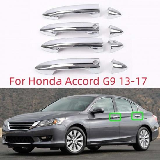 8Pcs Chrome Door Handle Cover Protector For Honda Accord 9th Gen G9 2013-2017