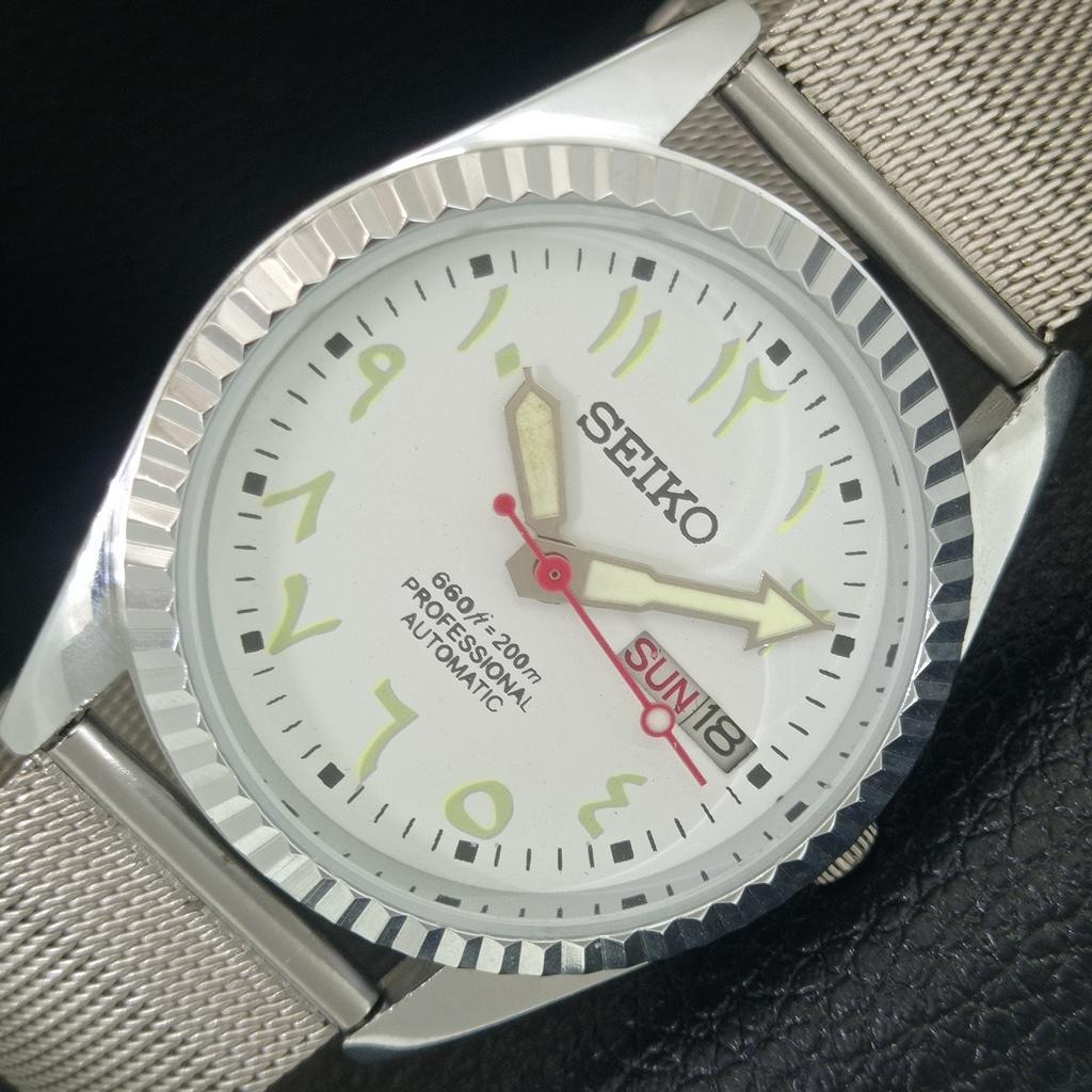 

REFURBISHED SEIKO AUTOMATIC 6309A JAPAN MENS VINTAGE WHITE DIAL WATCH a442547-1