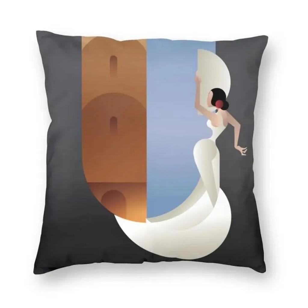 Flamenco Lola Flores Modern Throw Pillow Covers Living Room Decoration Spanish Dancer Pop Art Cushion Cover Pillowcase