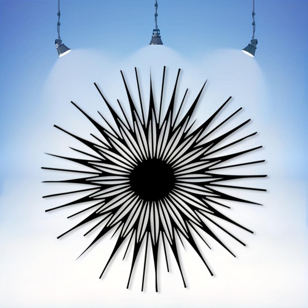 Iron Sunburst Wall Art, Vintage Rust Resistant Metal Sun Sculpture for Meditation Room, Bohemian Farmhouse Hanging Decor, Christmas Gift for Healers