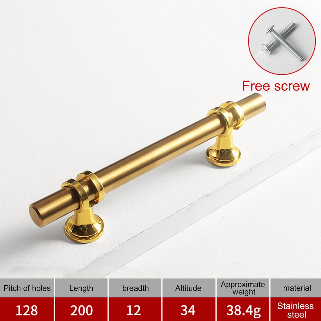 Gold Door Handle Door Pulling Hand Extended Nordic Stainless Steel With Screws Cabinet Door Handle Cabinet Handle