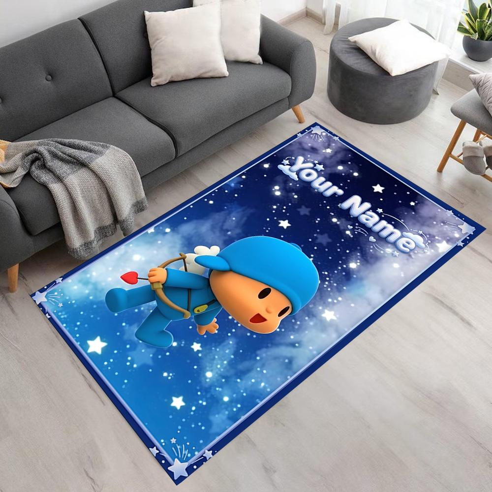 Pocoyo Personalized Text Floor Rug Office Rug Suitable for Kitchen Playrooms Game Room Foyer Antislip Carpet Decorate Offices
